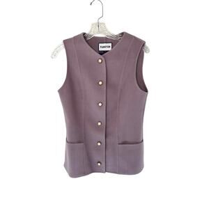 Fangyan Purple Wool Dressy Classy Rich Girl Luxury Button Front Vest Size 2